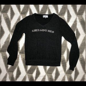 Wildfox V-Neck “Girls Gone Mild” Sweater Medium